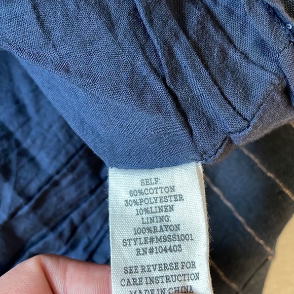 Preppy Minimalist Skirt Scallop Pinstripe Mini BluPepper SM Navy Blue Career - Picture 14 of 14